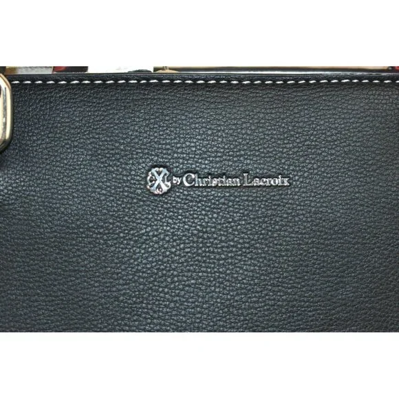 Christian Lacroix Women's Purse Black/White/Red Leather Tote Handbag -Flaws- - Picture 3 of 15